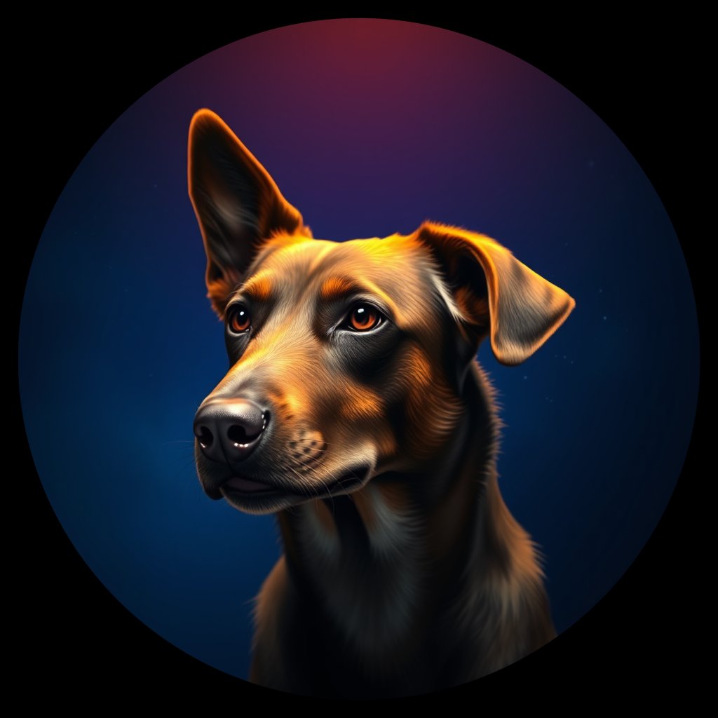 Cosmic medallion portrait of 10557_10557, a Australian Cattle Dog