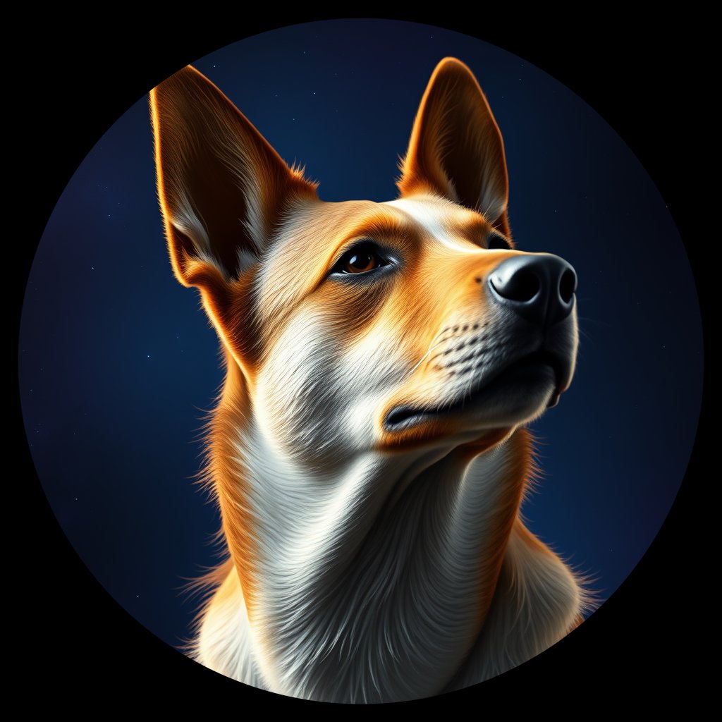 Cosmic medallion portrait of 10558_10558, a Australian Cattle Dog