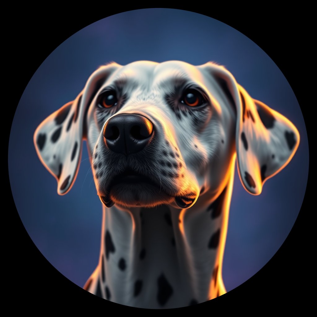 Cosmic medallion portrait of 11236_11236, a Dalmatian