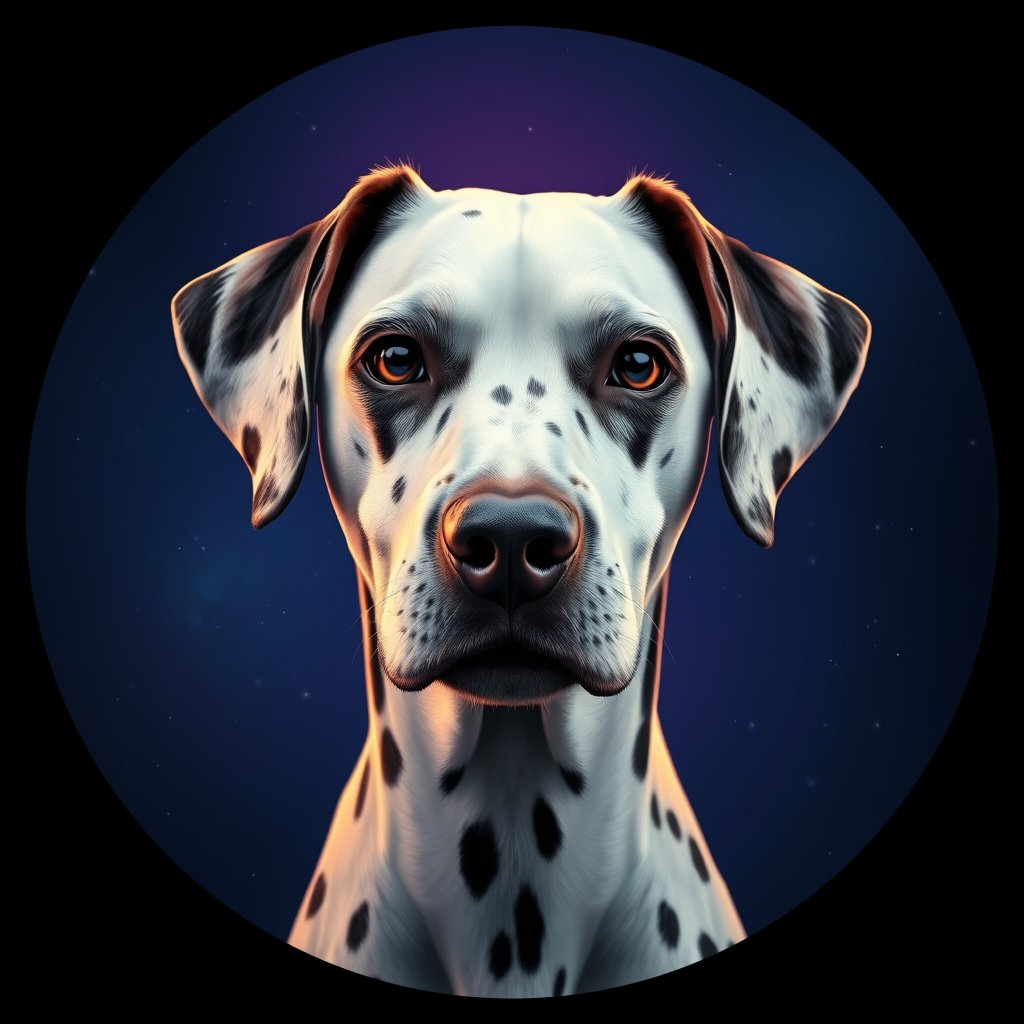 Cosmic medallion portrait of 11237_11237, a Dalmatian