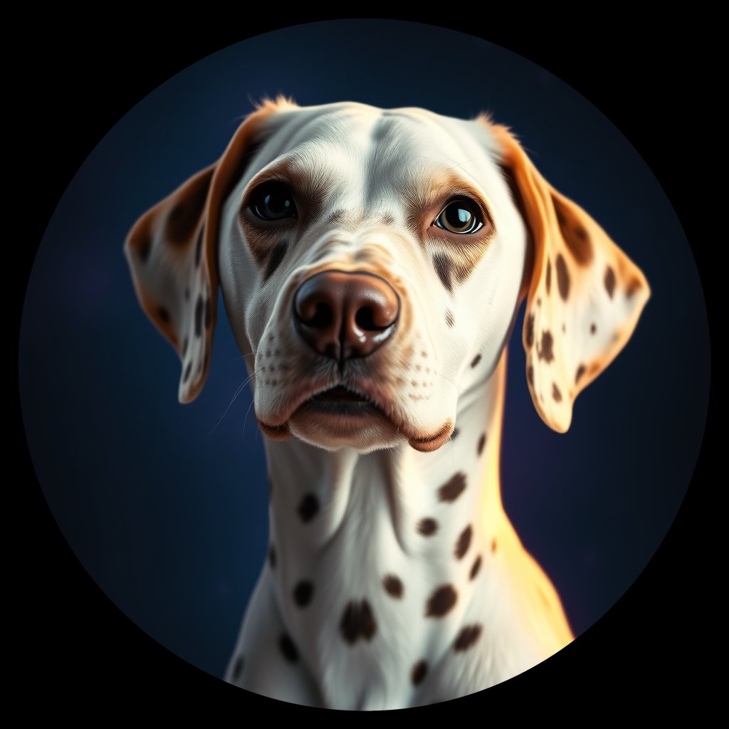 Cosmic medallion portrait of 11241_11241, a Dalmatian