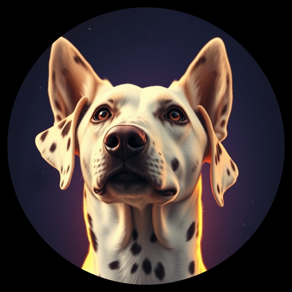 Cosmic medallion portrait of 11261_11261, a Dalmatian