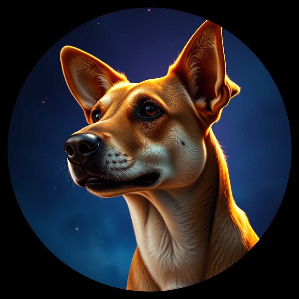 Cosmic medallion portrait of 11934_11934, a Australian Cattle Dog