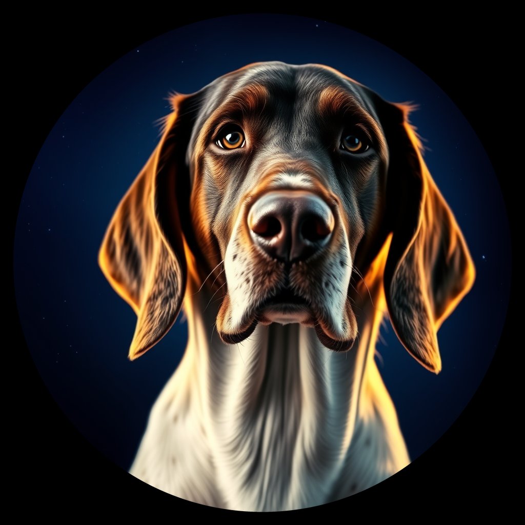 Cosmic medallion portrait of 14167_14167, a English Setter