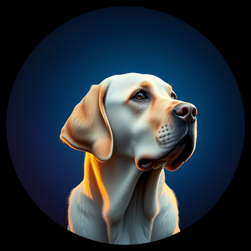 Cosmic medallion portrait of 1607_1607, a Labrador Retriever