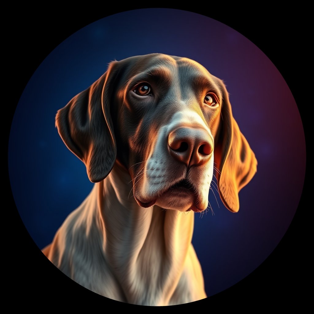 Cosmic medallion portrait of 17090_17090, a English Setter