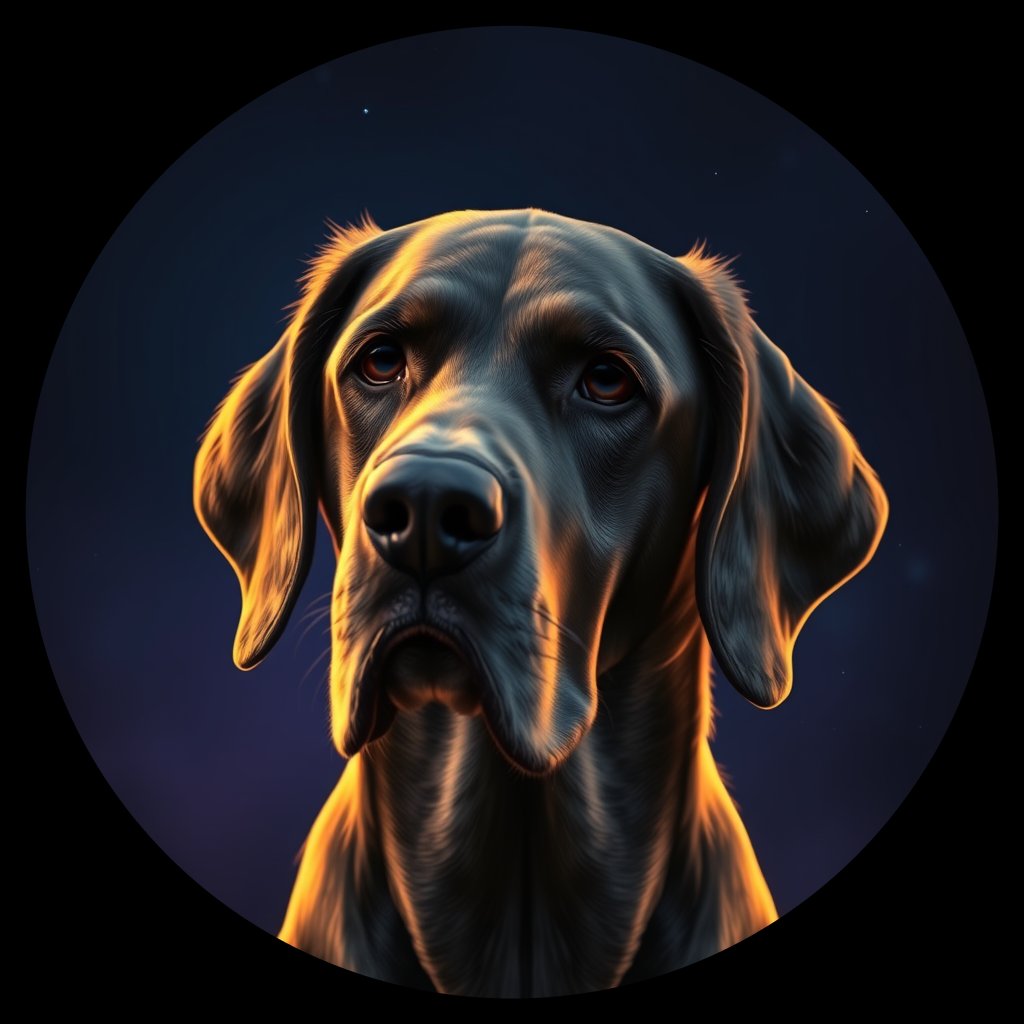 Cosmic medallion portrait of 17091_17091, a English Setter