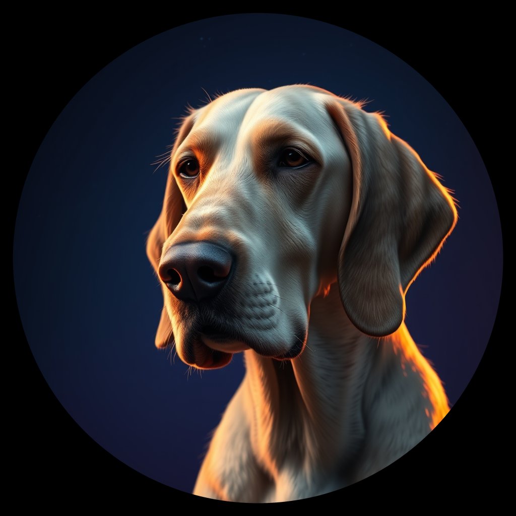 Cosmic medallion portrait of 17522_17522, a English Setter