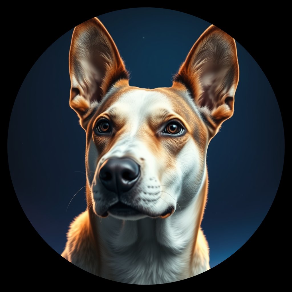 Cosmic medallion portrait of 17740_17740, a Australian Cattle Dog