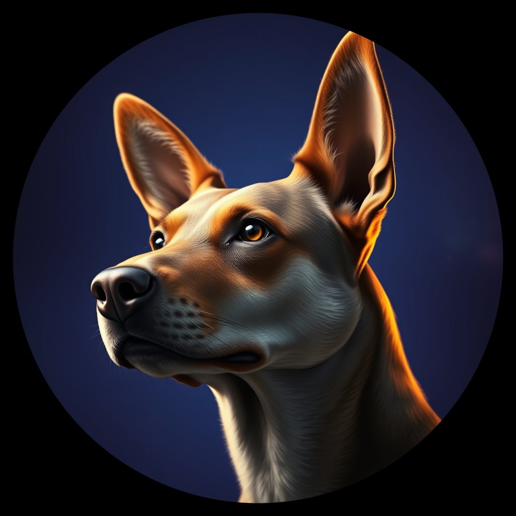 Cosmic medallion portrait of 17743_17743, a Australian Cattle Dog