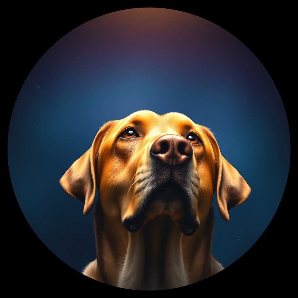 Cosmic medallion portrait of 179_G0380_0358, a Labrador Retriever