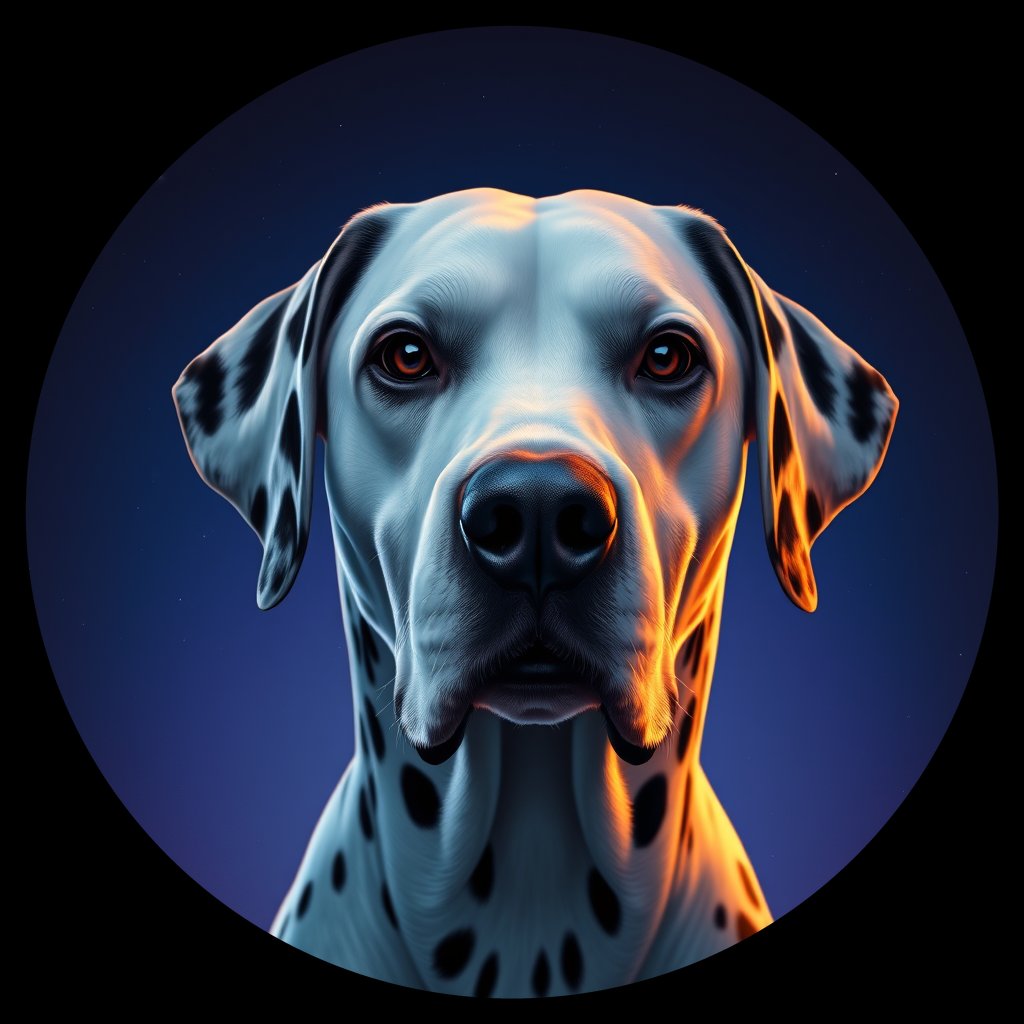 Cosmic medallion portrait of 18111_18111, a Dalmatian