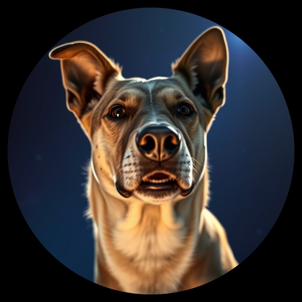 Cosmic medallion portrait of 18866_18866, a Australian Cattle Dog