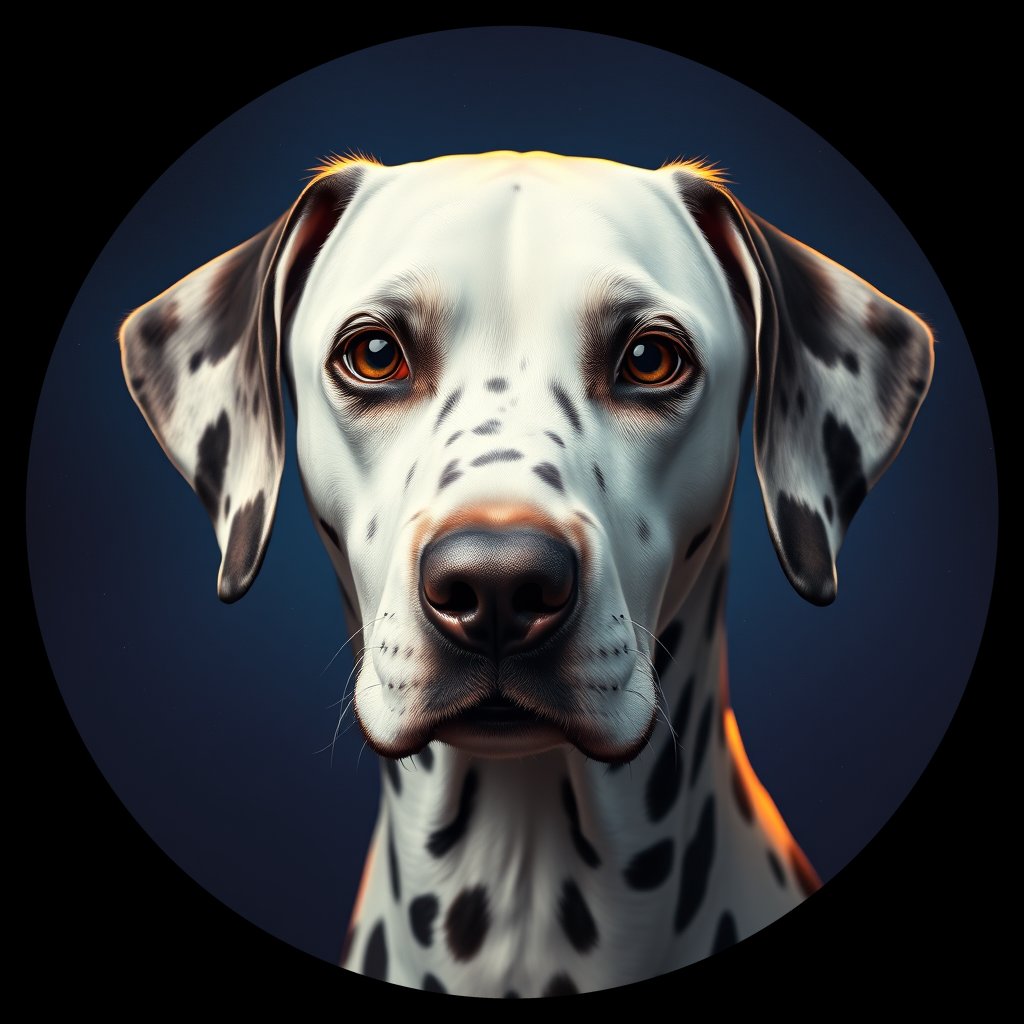 Cosmic medallion portrait of 19012_19012, a Dalmatian