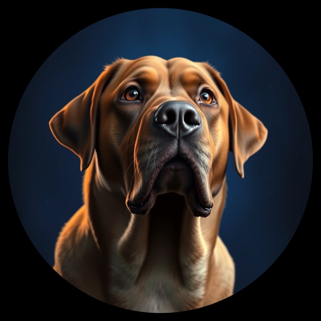 Cosmic medallion portrait of 190_G0380_0374, a Labrador Retriever
