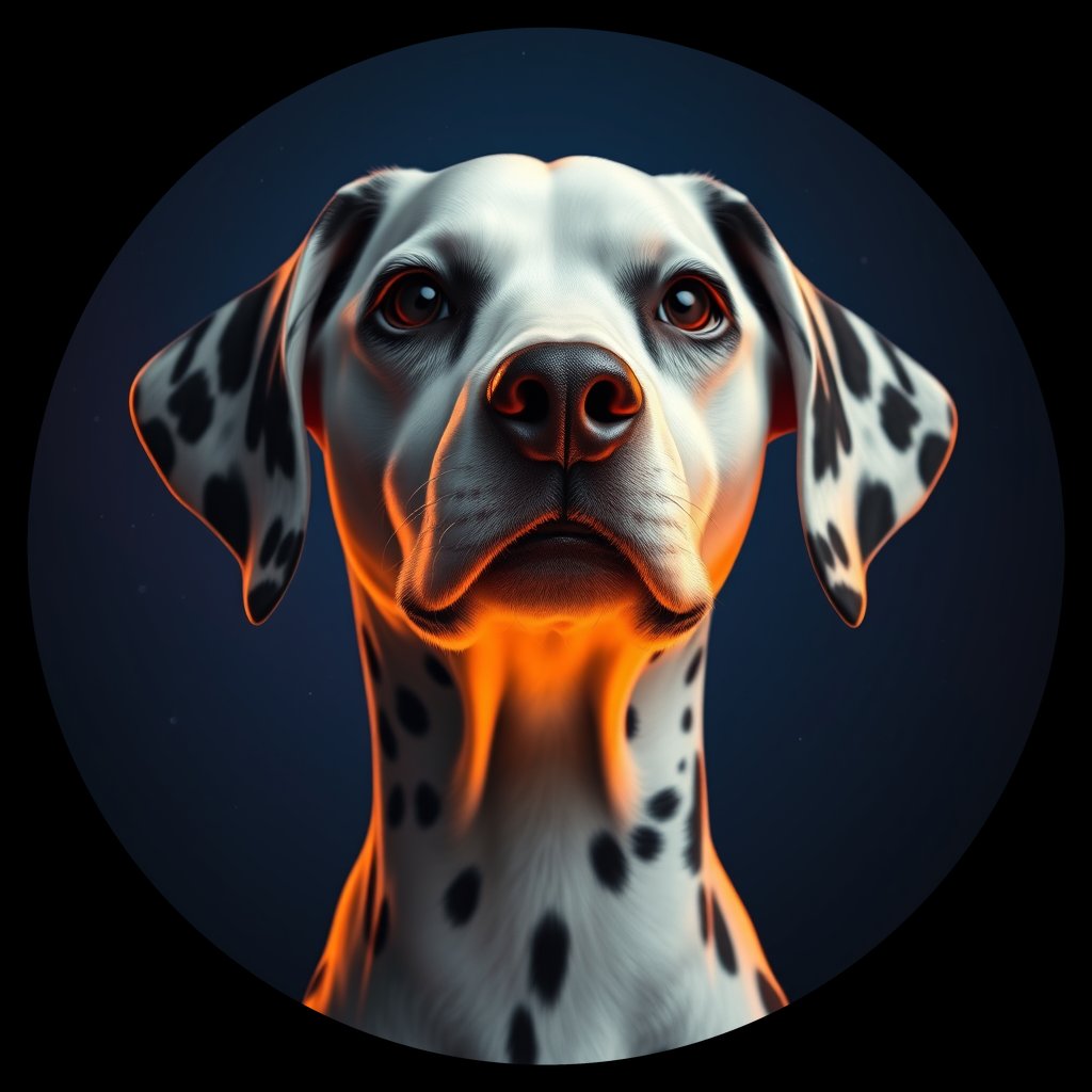 Cosmic medallion portrait of 19220_19220, a Dalmatian