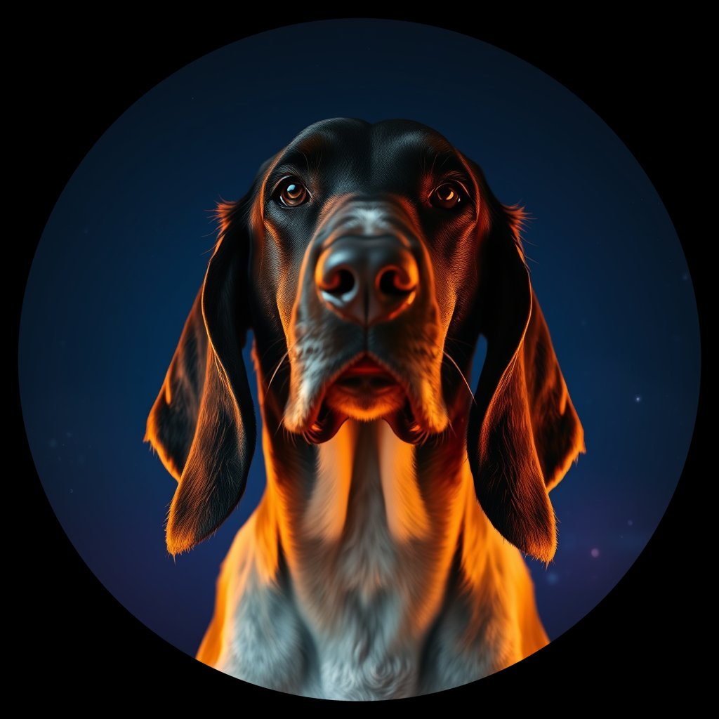 Cosmic medallion portrait of 19447_19447, a English Setter