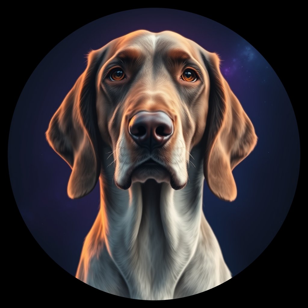 Cosmic medallion portrait of 19448_19448, a English Setter