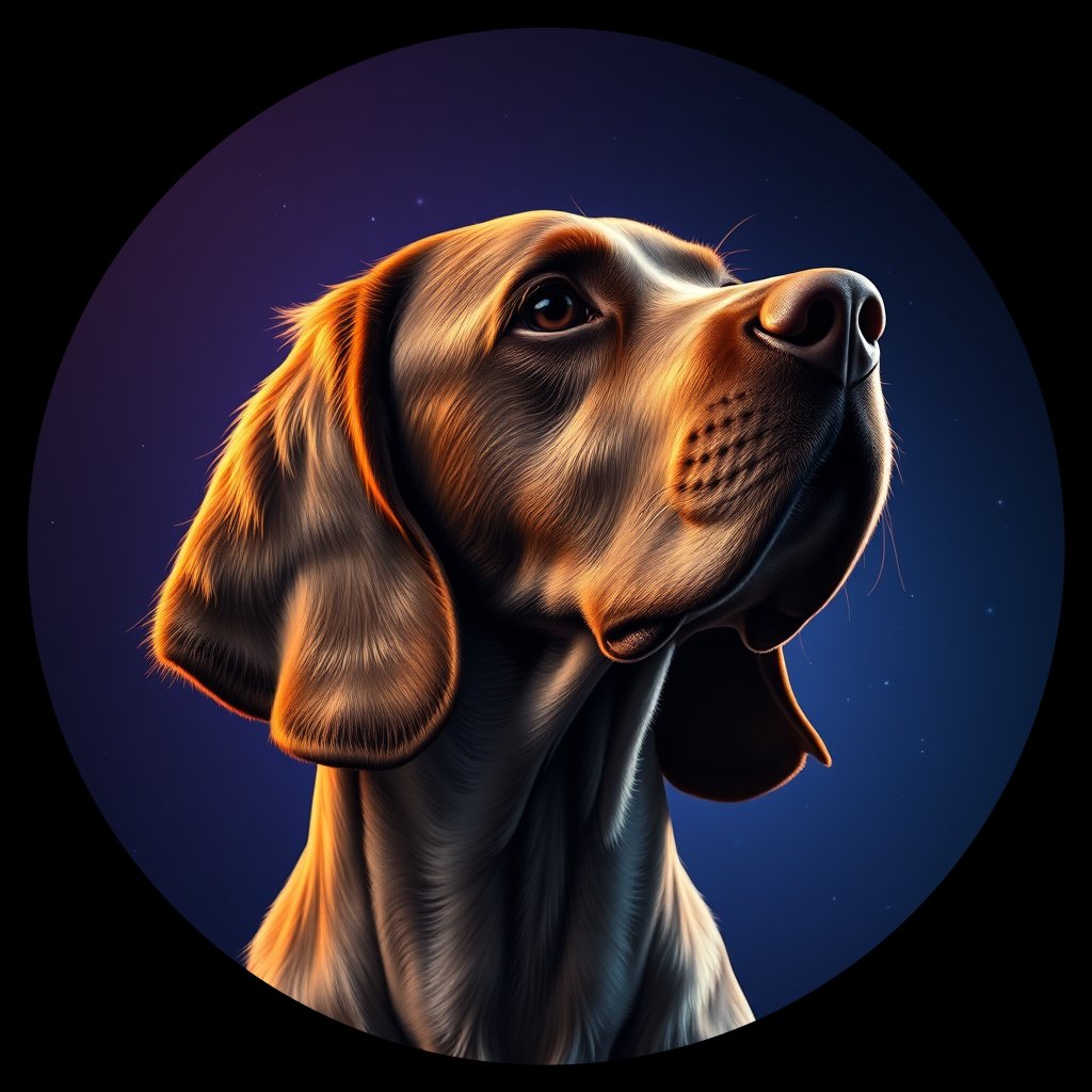 Cosmic medallion portrait of 19449_19449, a English Setter