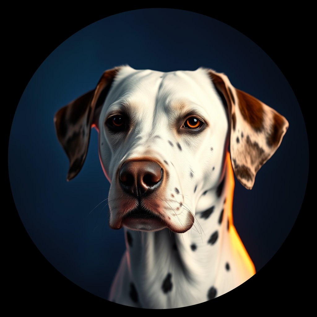 Cosmic medallion portrait of 19510_19510, a Dalmatian