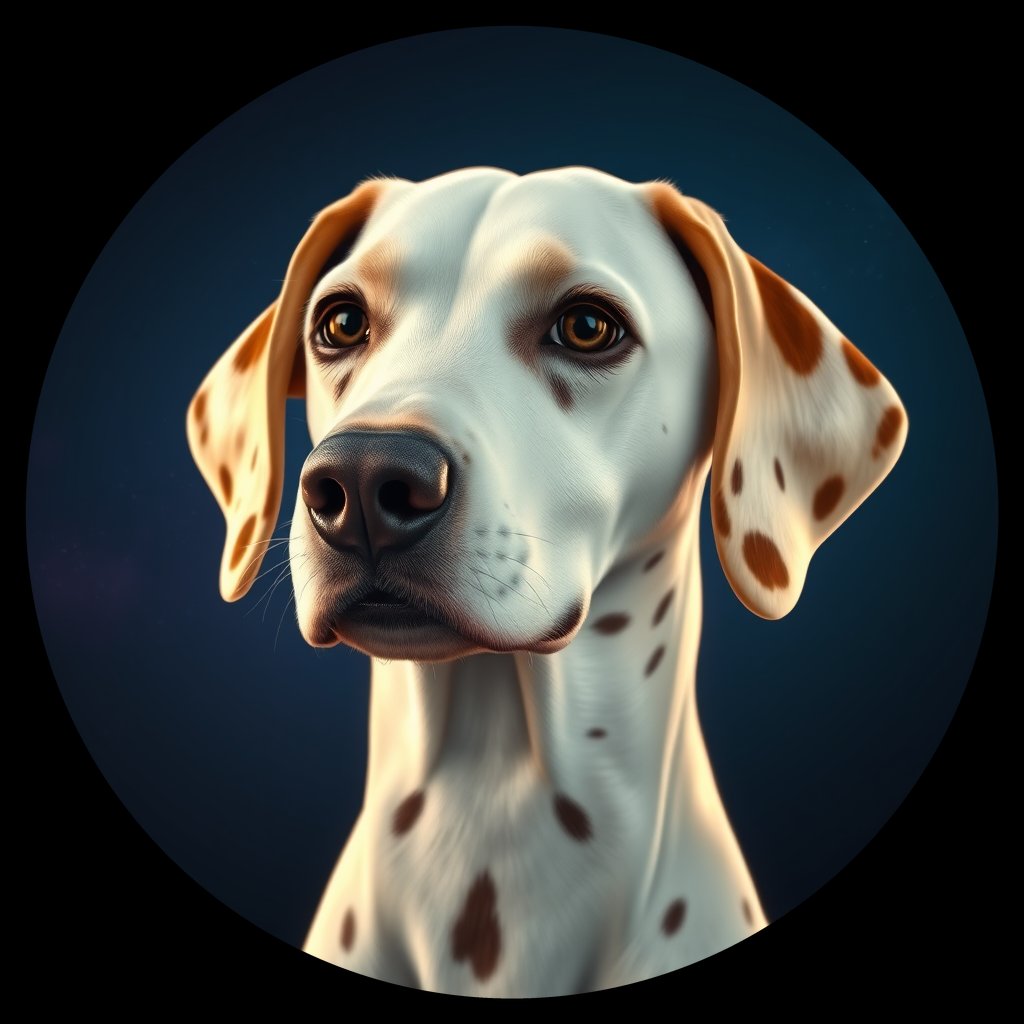 Cosmic medallion portrait of 19511_19511, a Dalmatian
