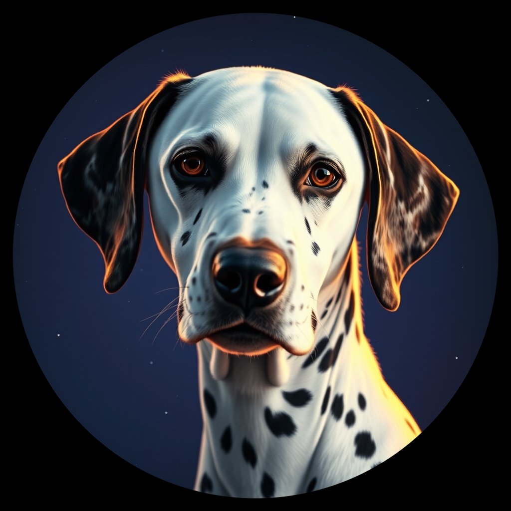 Cosmic medallion portrait of 20039_20039, a Dalmatian