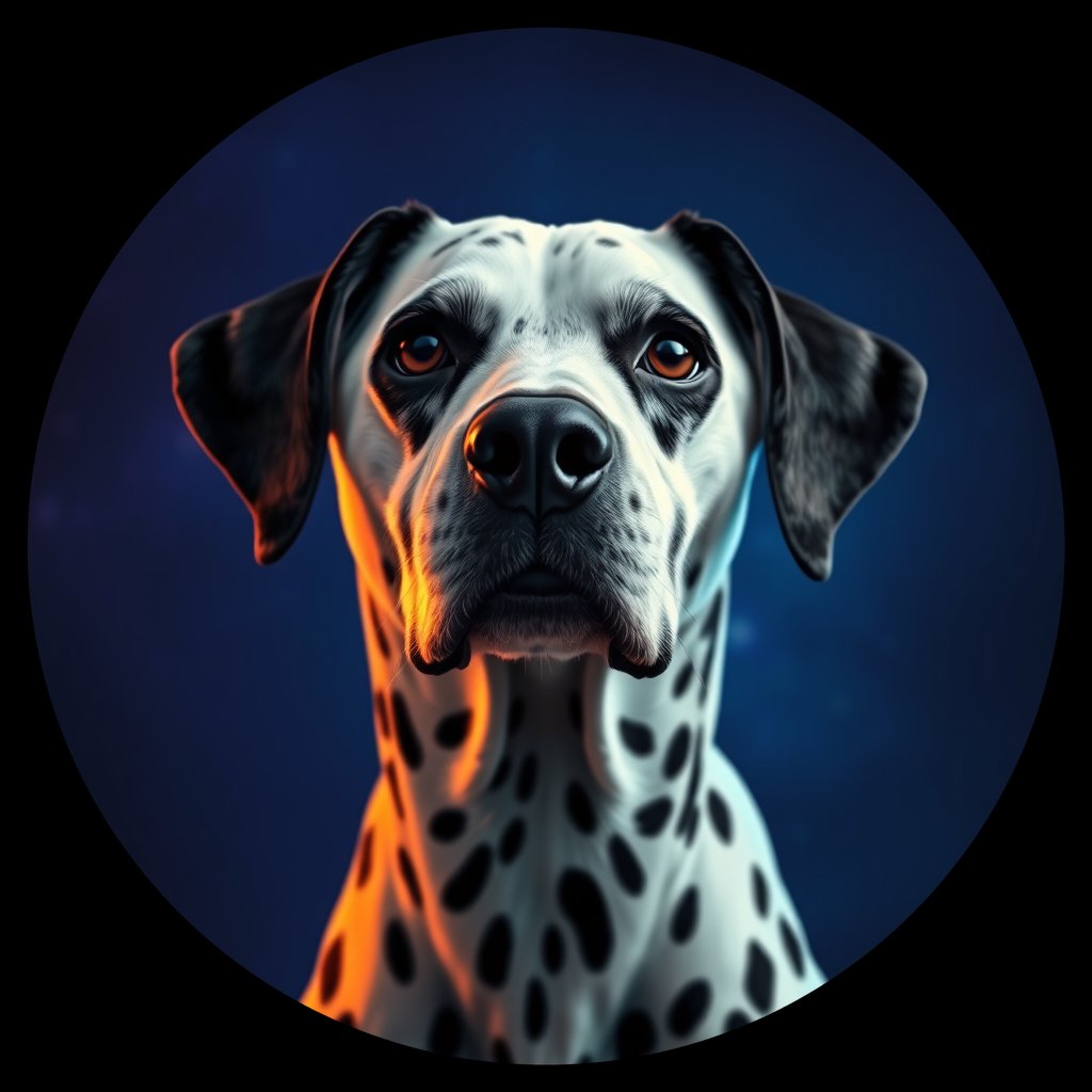 Cosmic medallion portrait of 20040_20040, a Dalmatian