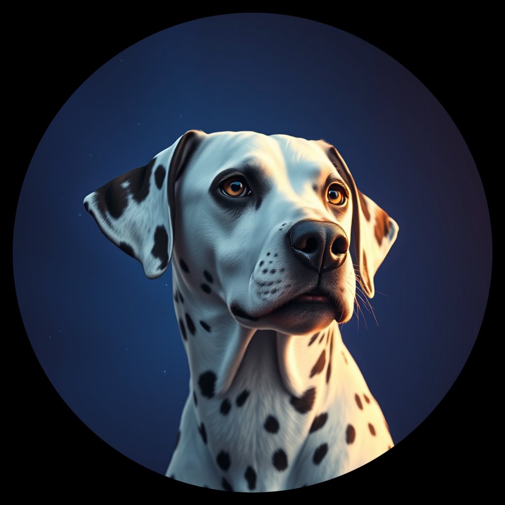 Cosmic medallion portrait of 20228_20228, a Dalmatian
