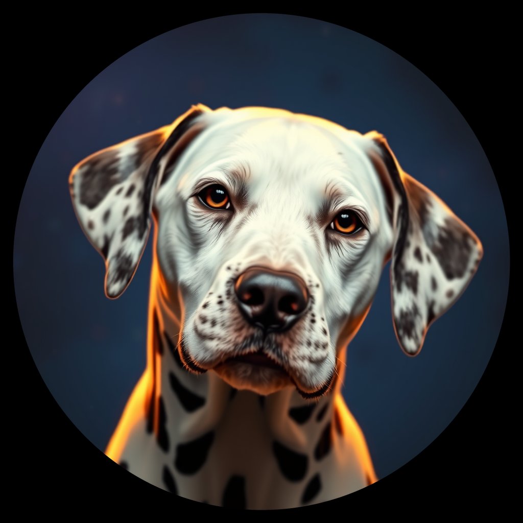 Cosmic medallion portrait of 20231_20231, a Dalmatian