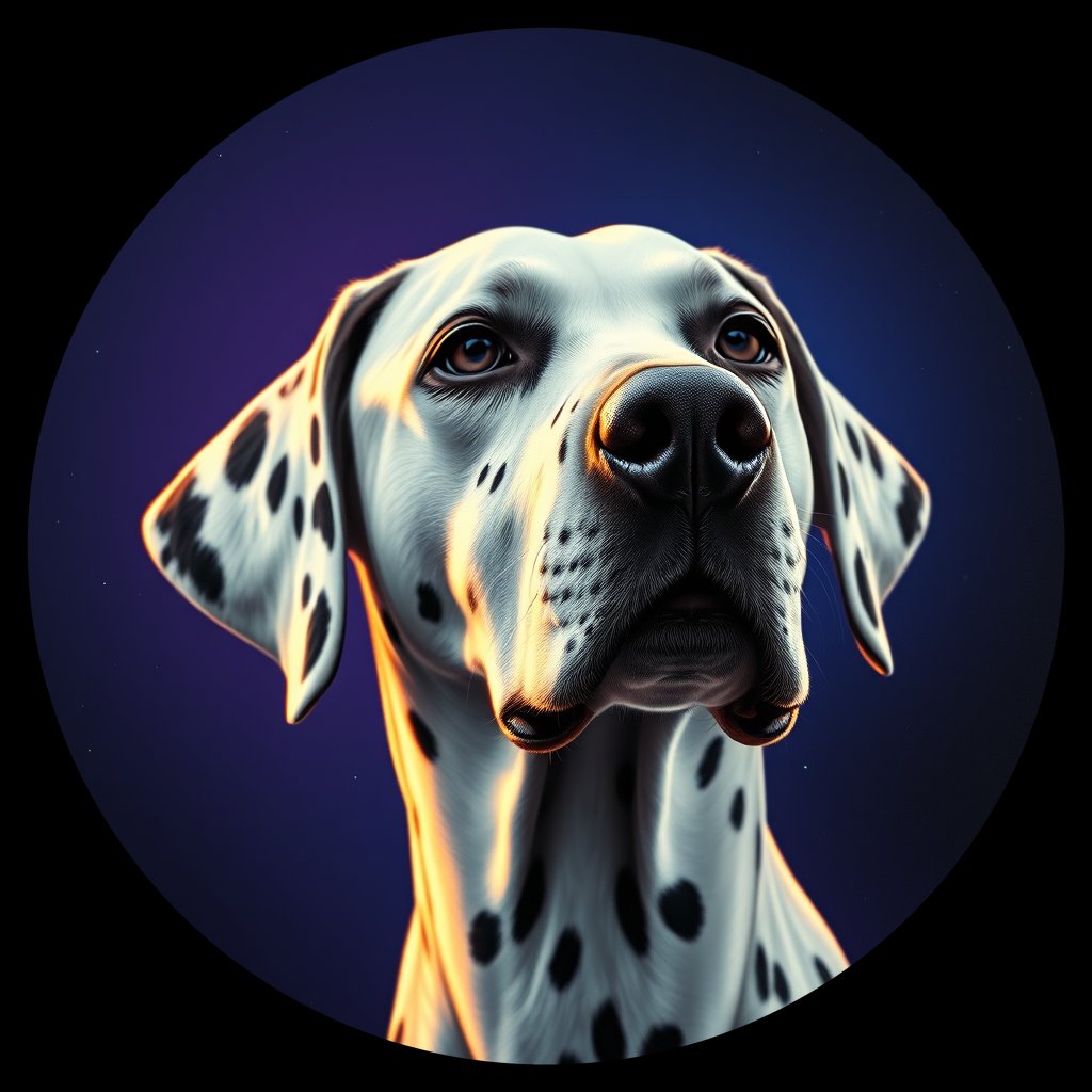 Cosmic medallion portrait of 20546_20546, a Dalmatian