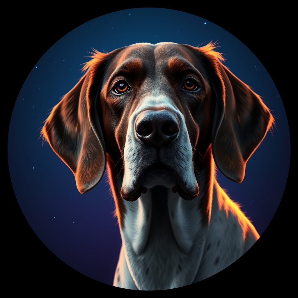 Cosmic medallion portrait of 20783_20783, a English Setter