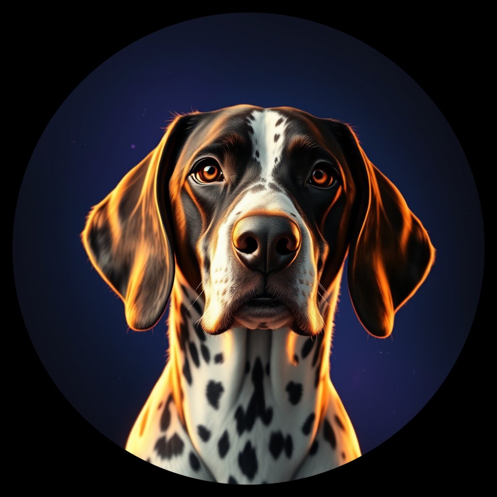 Cosmic medallion portrait of 21345_21345, a Dalmatian