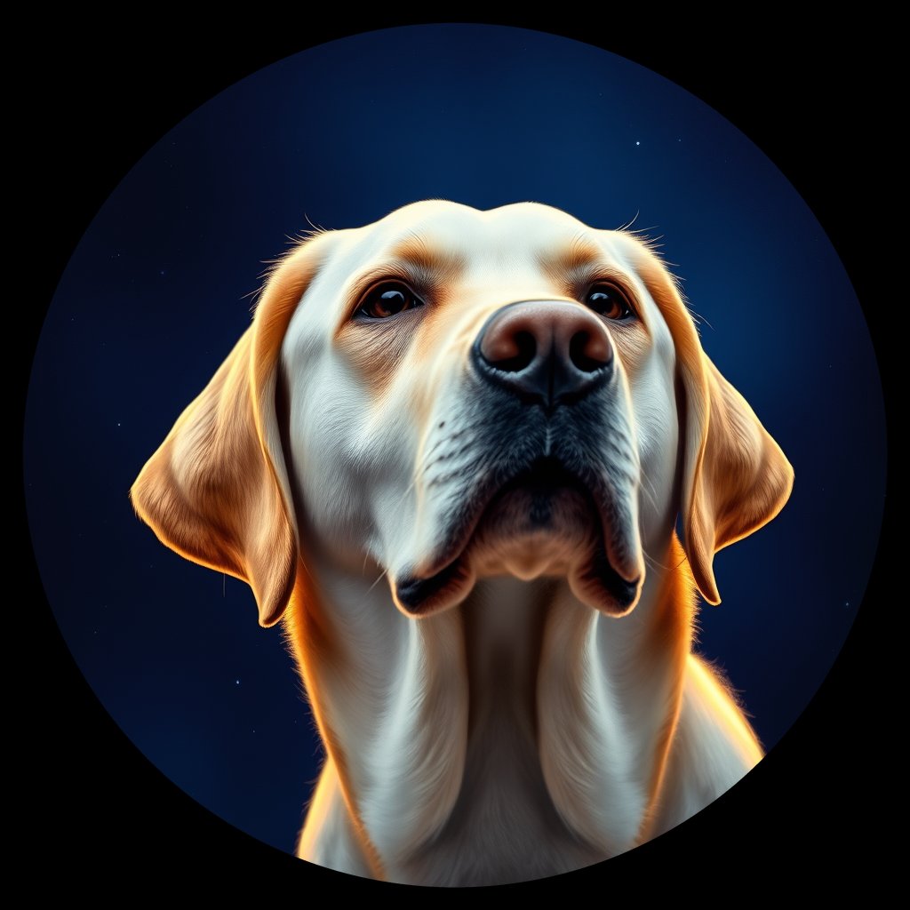 Cosmic medallion portrait of 2149_2149, a Labrador Retriever