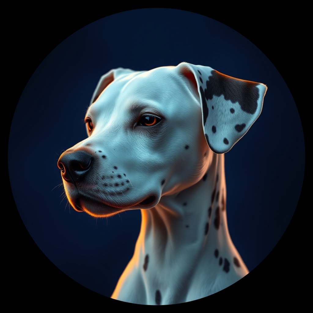 Cosmic medallion portrait of 23213_23213, a Dalmatian