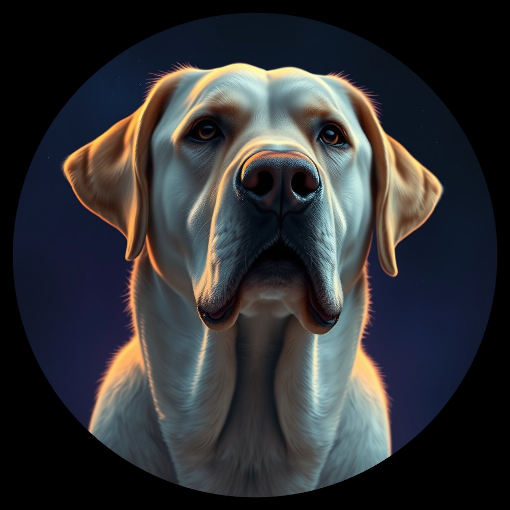 Cosmic medallion portrait of 248_G0380_0456, a Labrador Retriever