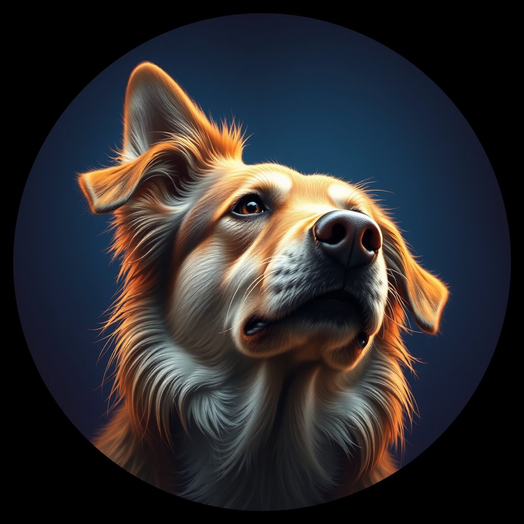 Cosmic medallion portrait of 26427_26427, a Australian Cattle Dog