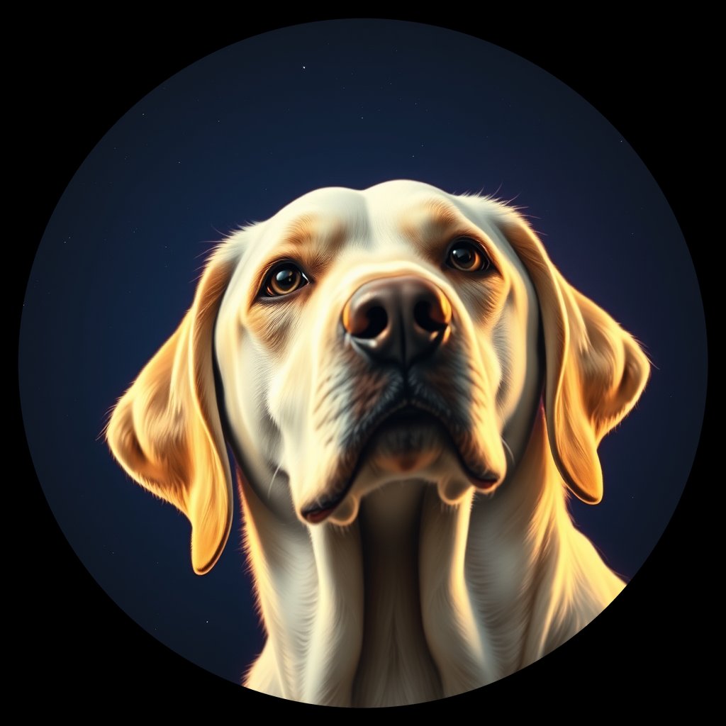 Cosmic medallion portrait of 2827_2827, a Labrador Retriever
