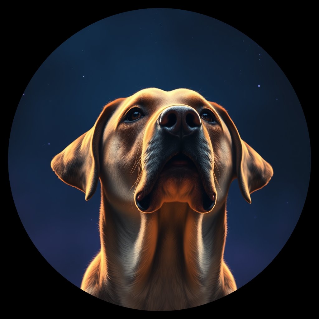 Cosmic medallion portrait of 295_G0380_0530, a Labrador Retriever