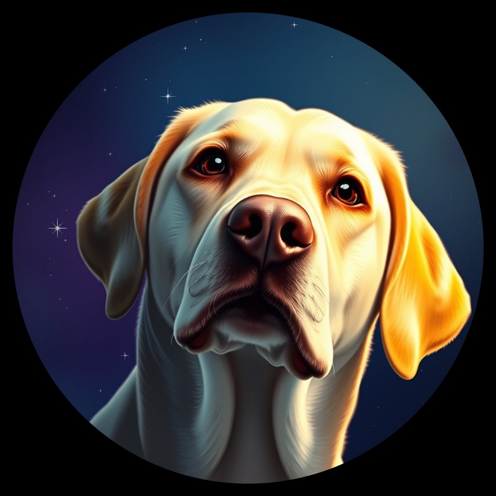 Cosmic medallion portrait of 2967_2967, a Labrador Retriever