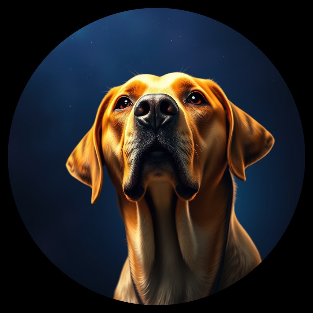 Cosmic medallion portrait of 2973_2973, a Labrador Retriever