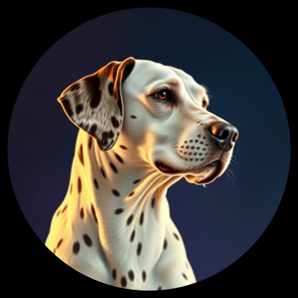 Cosmic medallion portrait of 29753_29753, a Dalmatian
