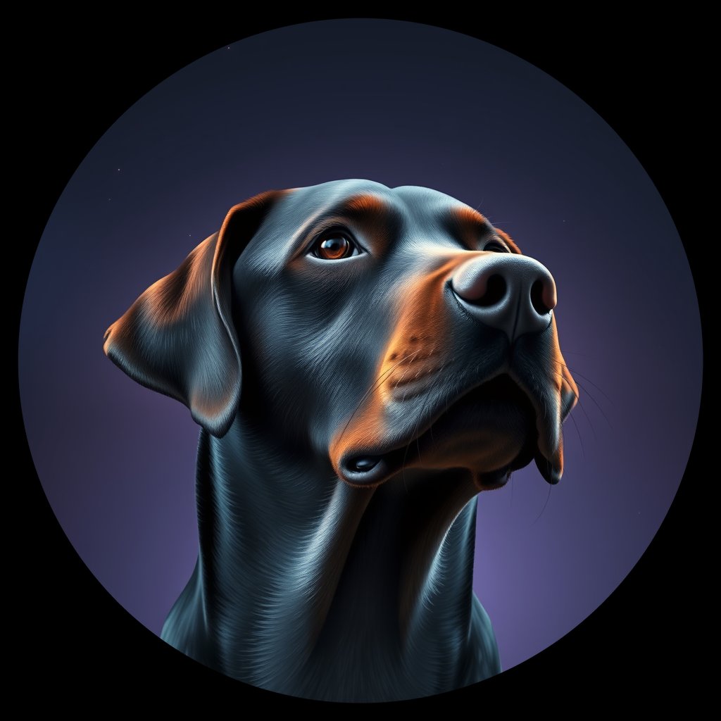 Cosmic medallion portrait of 320_G0380_0565, a Labrador Retriever