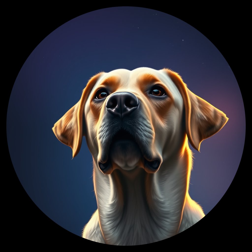 Cosmic medallion portrait of 339_G0380_0595, a Labrador Retriever