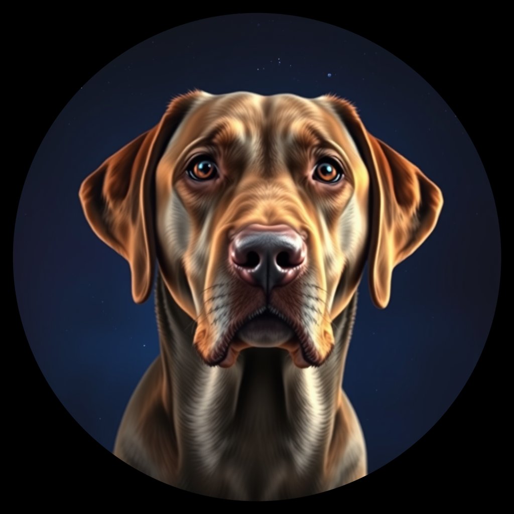 Cosmic medallion portrait of 361_G0380_0631, a Labrador Retriever