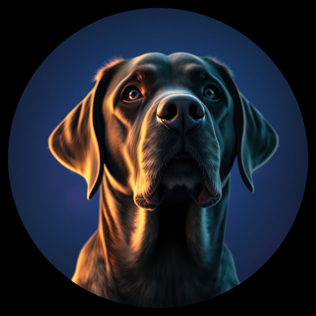 Cosmic medallion portrait of 3741_3741, a Labrador Retriever