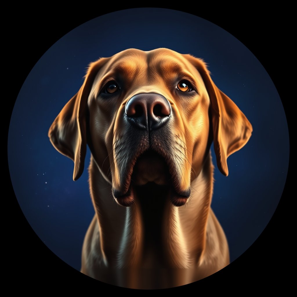 Cosmic medallion portrait of 3742_3742, a Labrador Retriever