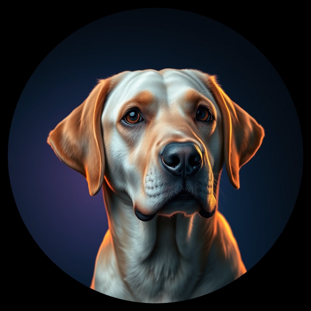 Cosmic medallion portrait of 3825_3825, a Labrador Retriever