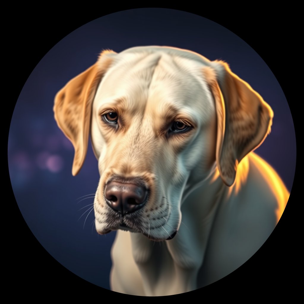 Cosmic medallion portrait of 3826_3826, a Labrador Retriever