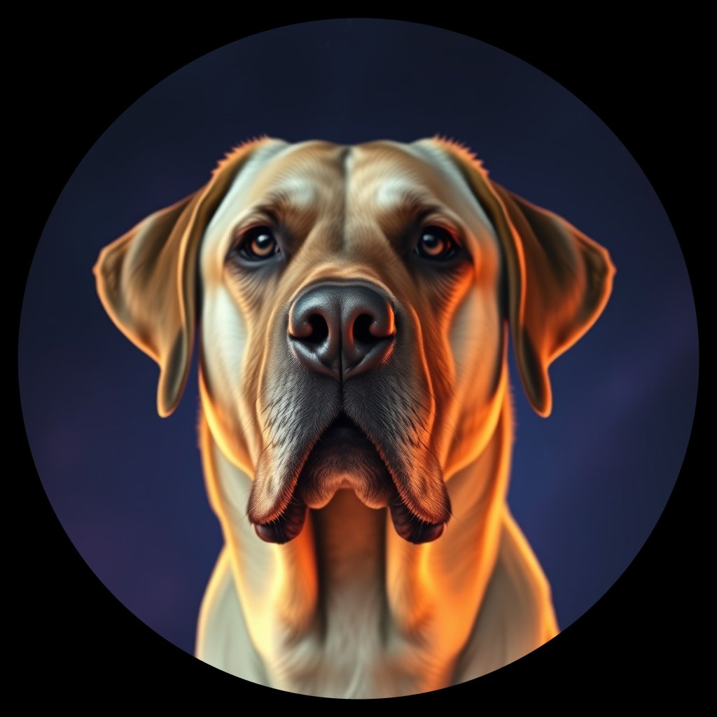 Cosmic medallion portrait of 3829_3829, a Labrador Retriever