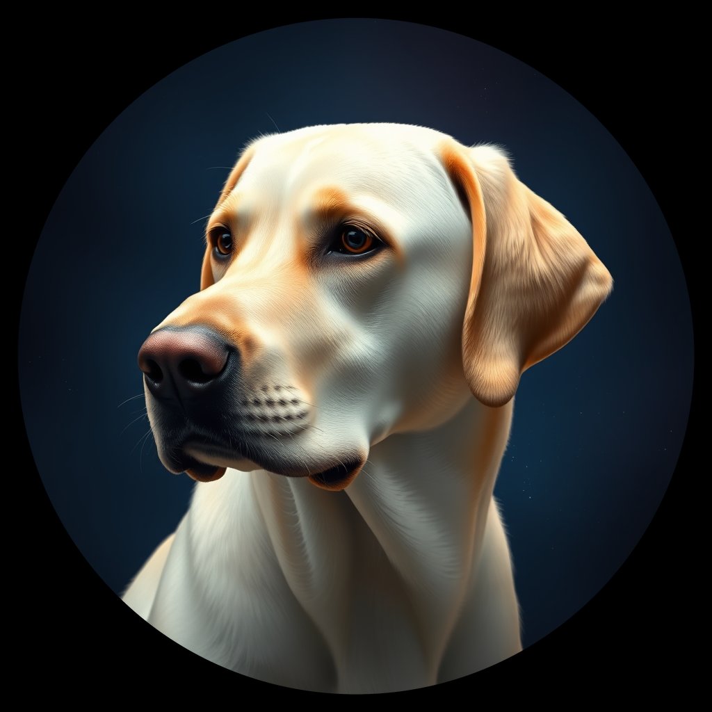 Cosmic medallion portrait of 4004_4004, a Labrador Retriever